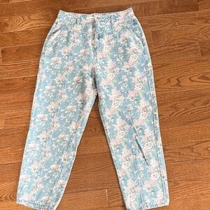 Tezenis Women’s True Denim Floral Print Blue High-Waist Pants